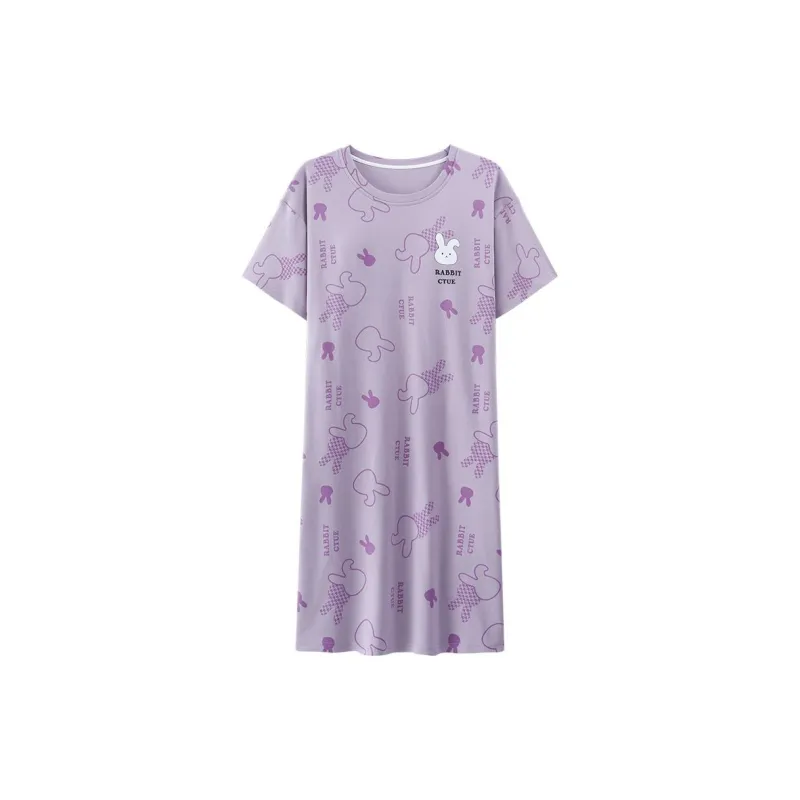 XISHE Nightgown Women's Light Purple-0