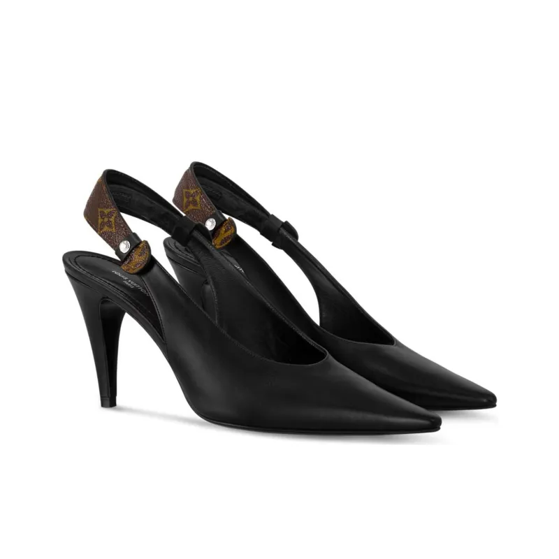 LOUIS VUITTON Legacy Cone Heel High Heels Women's Black-2