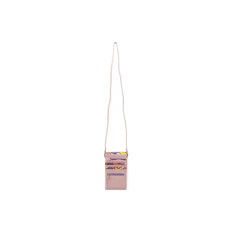 A BATHING APE Microfiber Synthetic Leather Cell Phone Pouch, Crossbody Bag Unisex Black/Pink-6