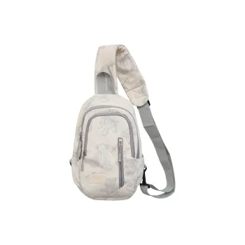 BRABOSTON Nylon Sling Bag Unisex Ecru/Black/Green