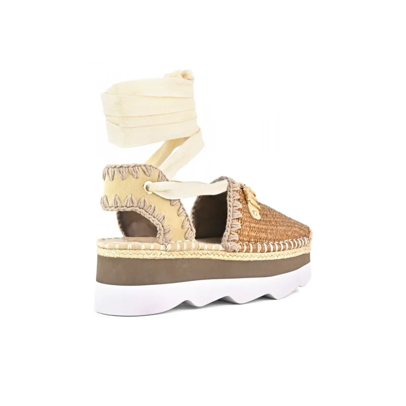 MOU Espa Casual Single Shoes 5.5cm Women's Brown Yellow-3
