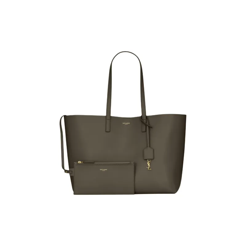 SAINT LAURENT Split Cow Leather Tote Bag, Shopping Bag, Shoulder Bag Tubas Women's Light Musk-1