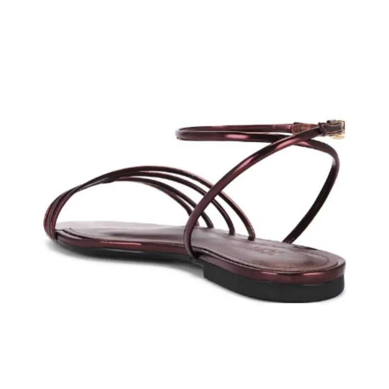 Schutz Inez One Strap Sandals Women's Red-3