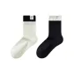 [2 Pack, 100% cotton Boneless Anti-Pilling]Black Ribbed Cuff+White Ribbed Cuff