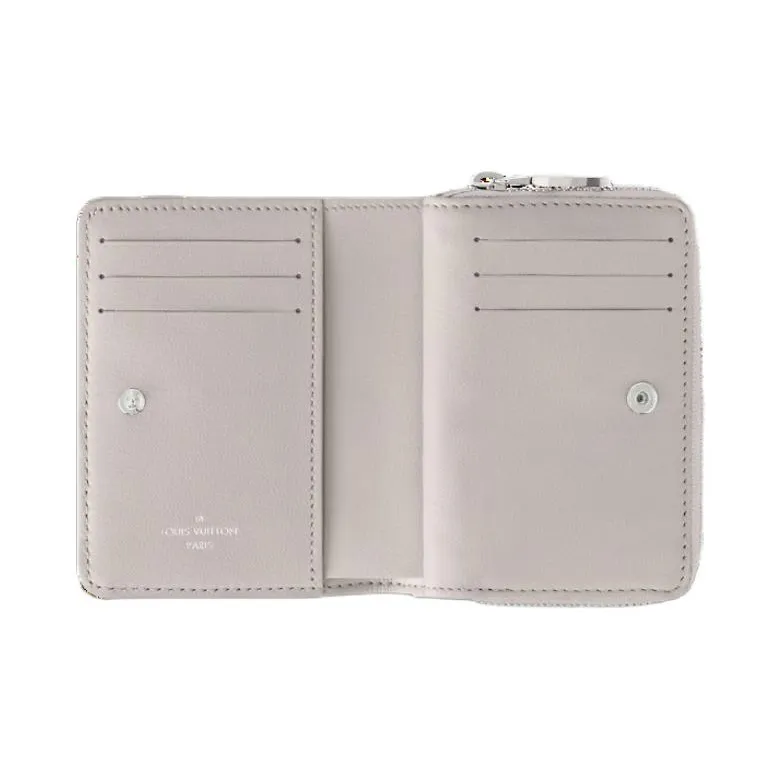 LOUIS VUITTON Sheepskin Wallet Women's Heather Gray-3