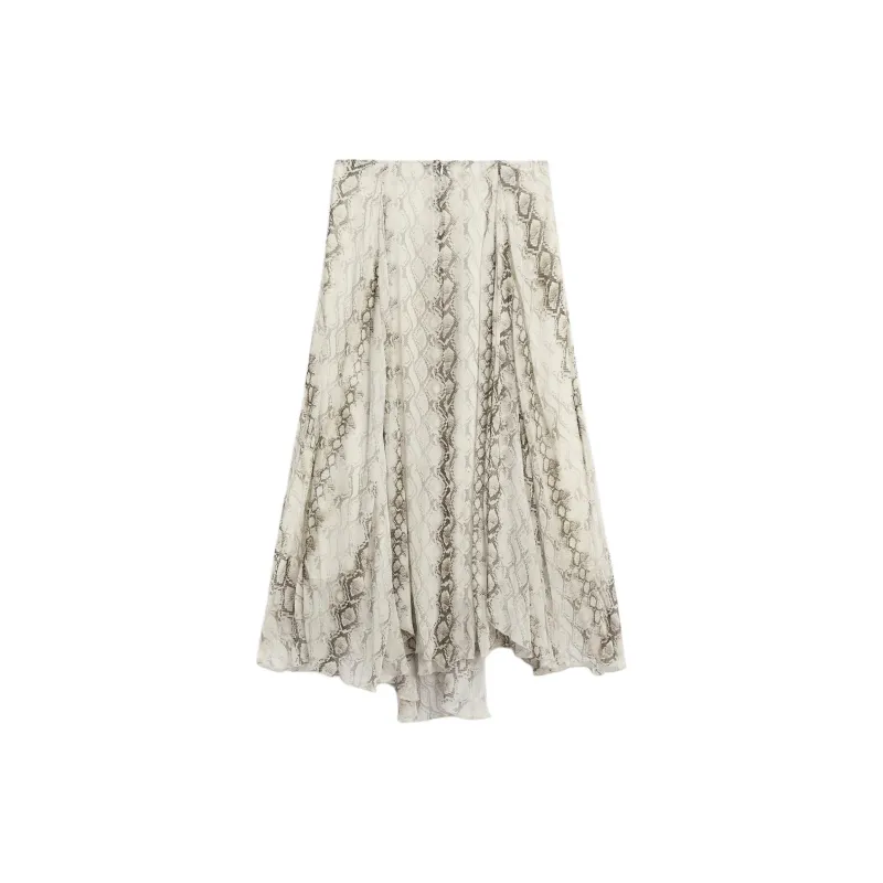 Massimo Dutti Casual Long Skirts Women's White-1