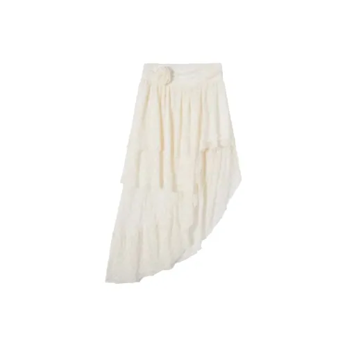 EOEI Casual Long Skirts Women's Apricot