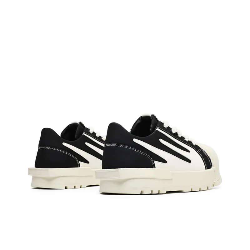 OUBT Fashion Big Head Casual Trendy Shoes Breathable And Slip Resistant Low Top Skateboard Shoes Unisex Black White-5