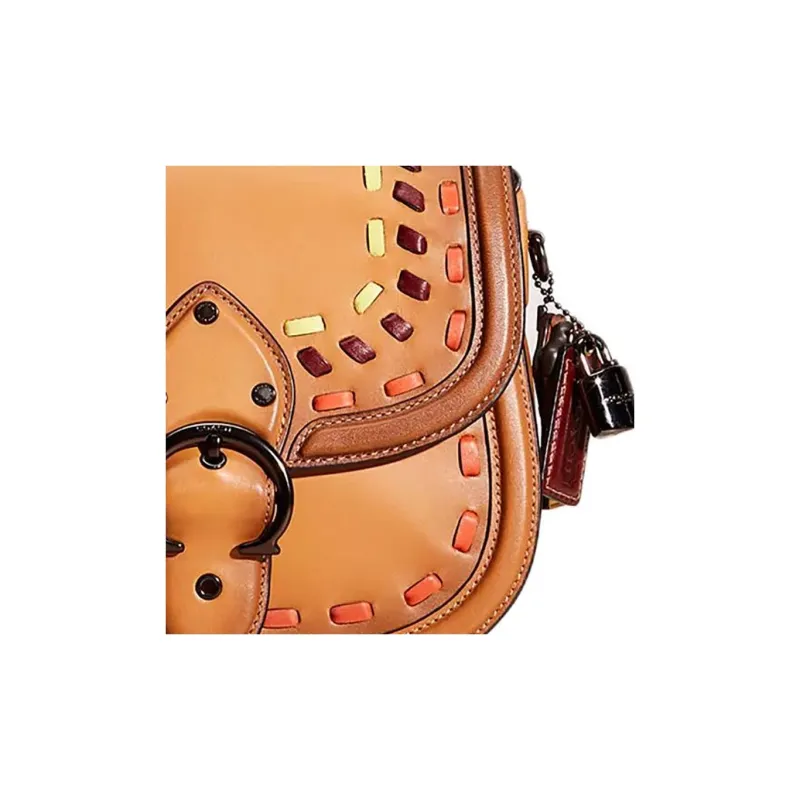COACH Beat Glove Tanning Saddle Bag Shoulder Bag Crossbody Bag Medium Size Women's Brown-4