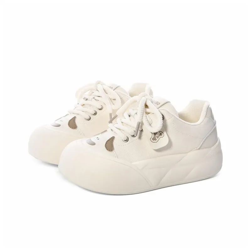UNIITY Skateboard Shoes Women's Low Top Beige/Milk Tea-2