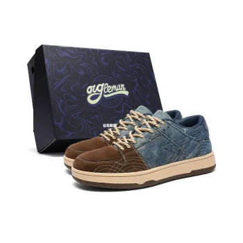 OUGLEMEN Slip Resistant Cushioning Impact Resistance Wear Resistant Low Top Skateboard Shoes Men's Box Included
