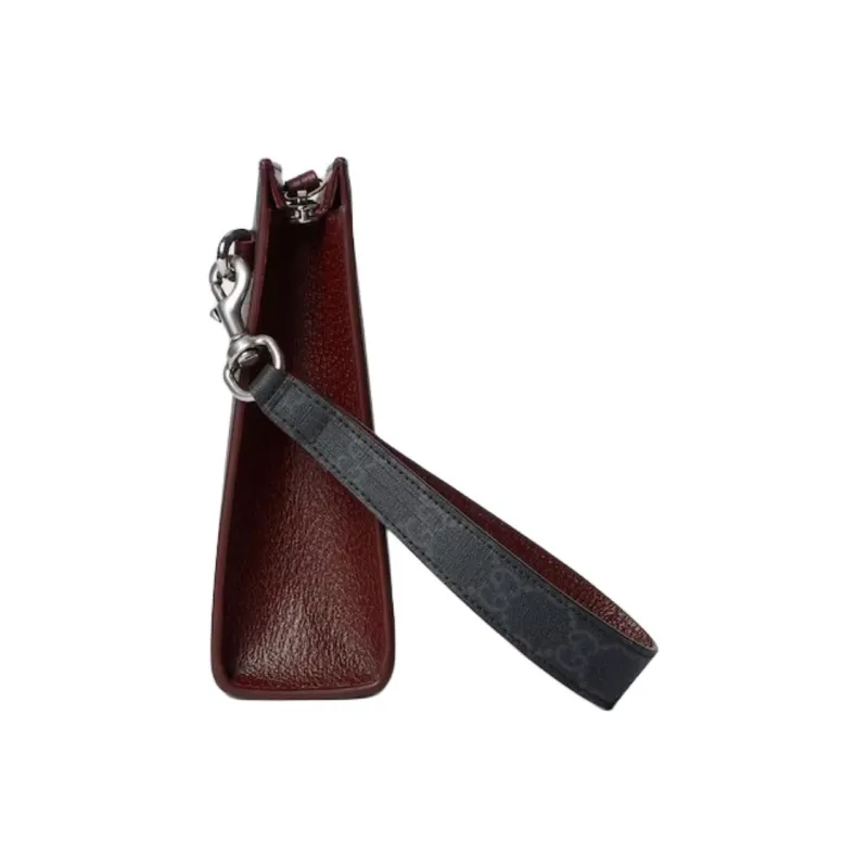 GUCCI Canvas Clutch Men's Black & Red-5