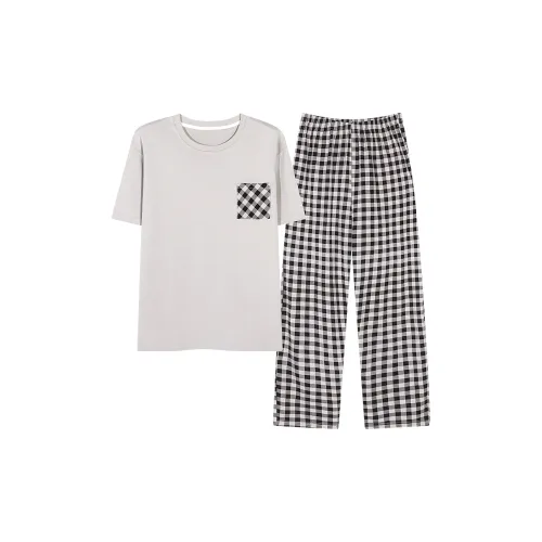 BONAS Pajama Set Men's Light Gray