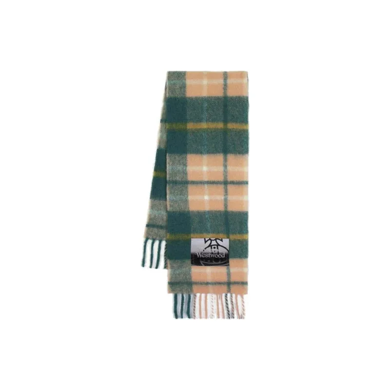 Vivienne Westwood Tartan Scarf Fringed Scarf-0