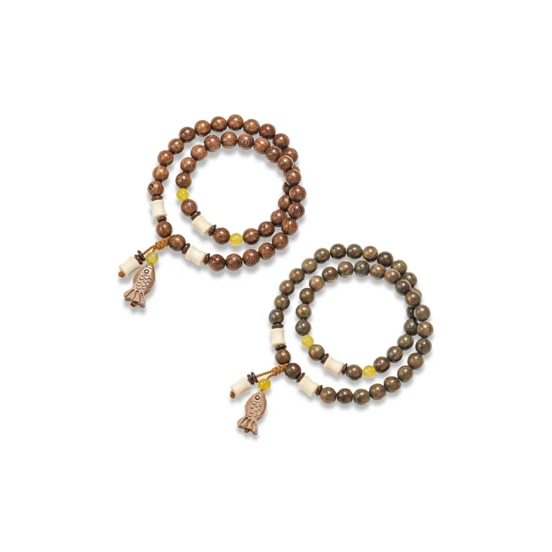 Gianina Green Sandalwood Bracelets Unisex-9