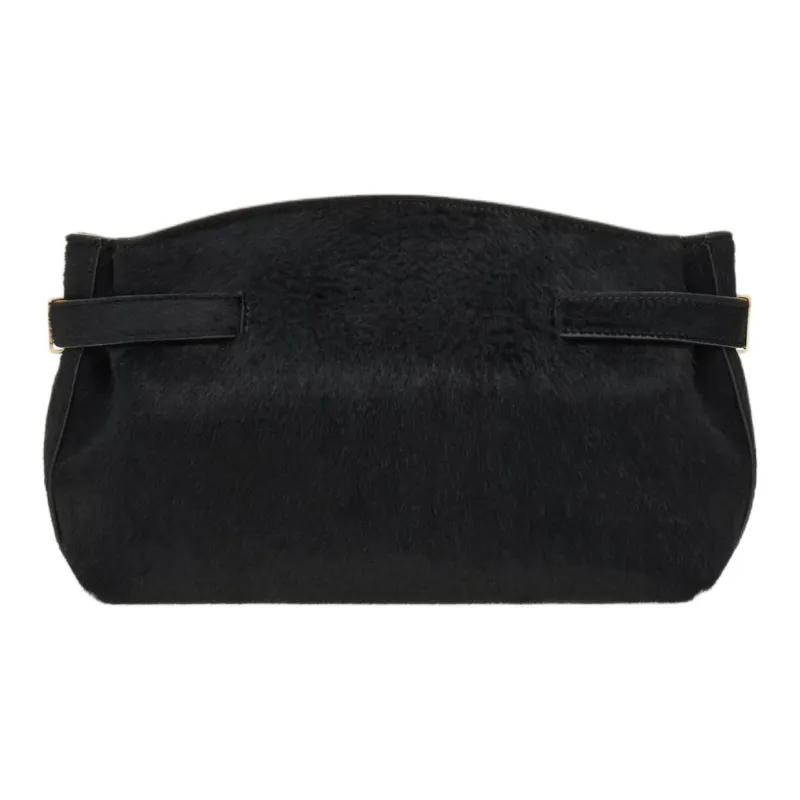 FERRAGAMO Horse Leather With Calfskin Crossbody Bag Shoulder Bag Mini Women's Black-3