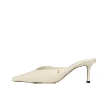 Jimmy Choo Slip Resistant Closed Toe Slippers 6.5cm Women's Bamboo Green