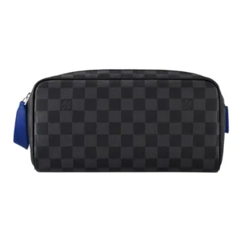 LOUIS VUITTON Dopp Kit Coated Canvas Makeup Bag Men's Indigo Blue