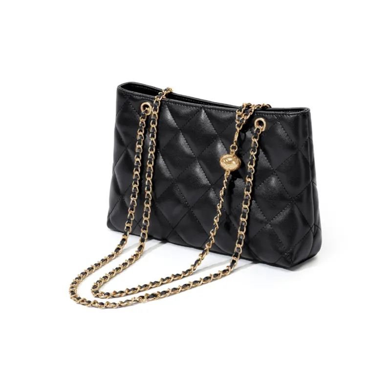 CinvaiKrose Synthetic Leather Shoulder Bag Tote Shoulder Bag Small Size Women's Ecru/Black-6