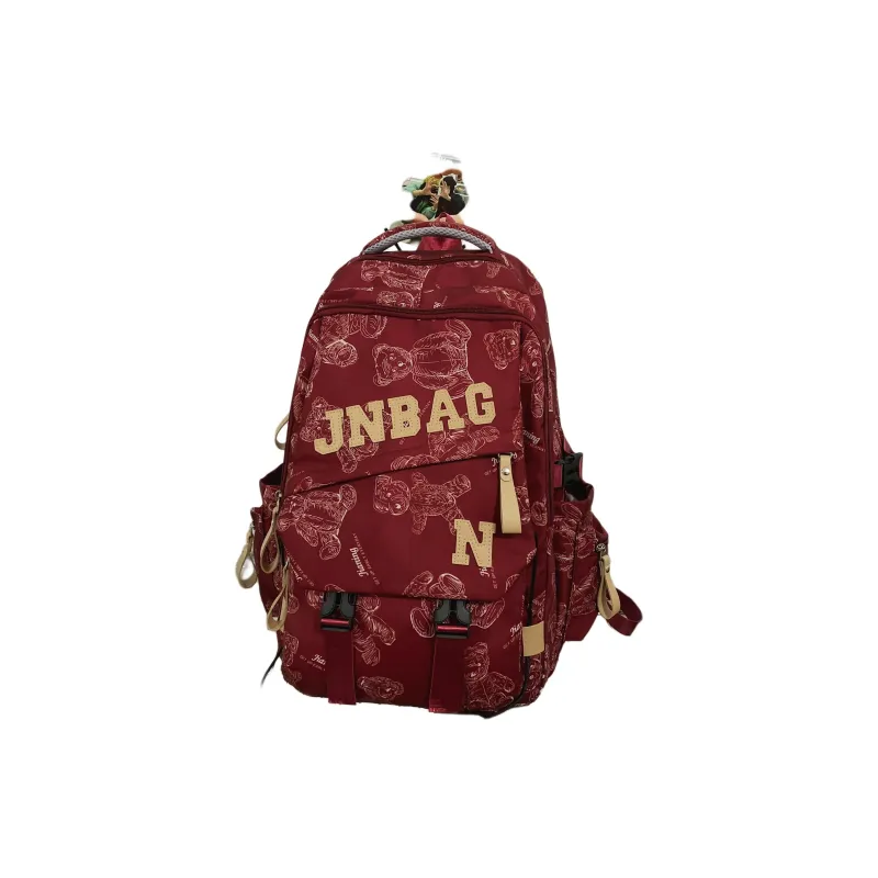 URBAN FOREST Nylon Backpack Regular Unisex White/Black/Burgundy/Green-9