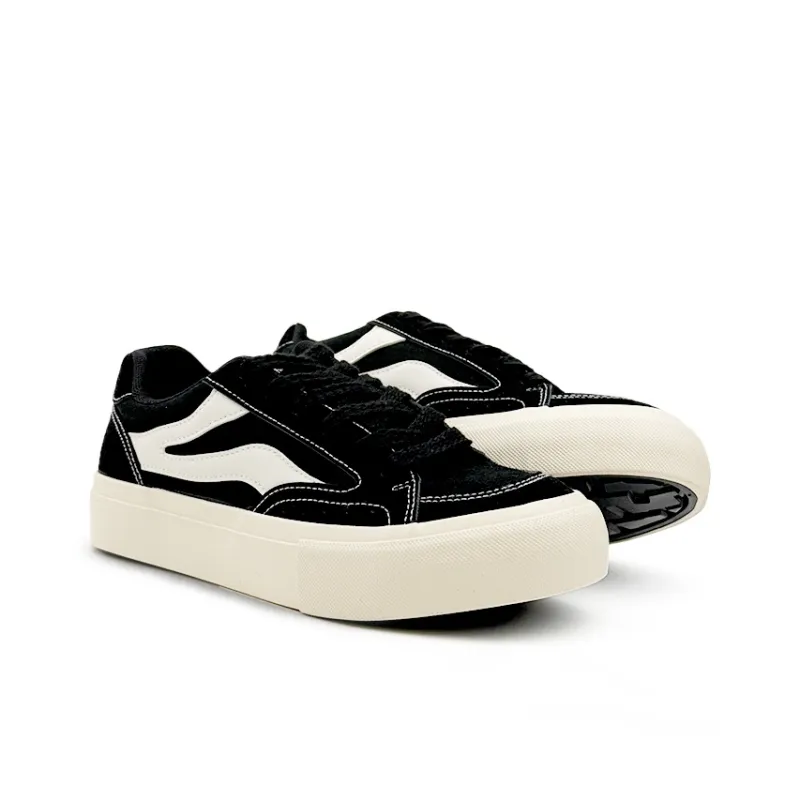Mengsai Anti Slip Wear Resistant Low Top Canvas Shoes Men's Black-2