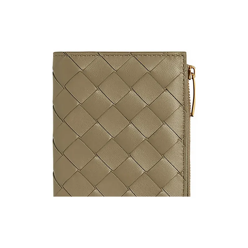 Bottega Veneta Lambskin Wallet Small Size Women's Taupe-4