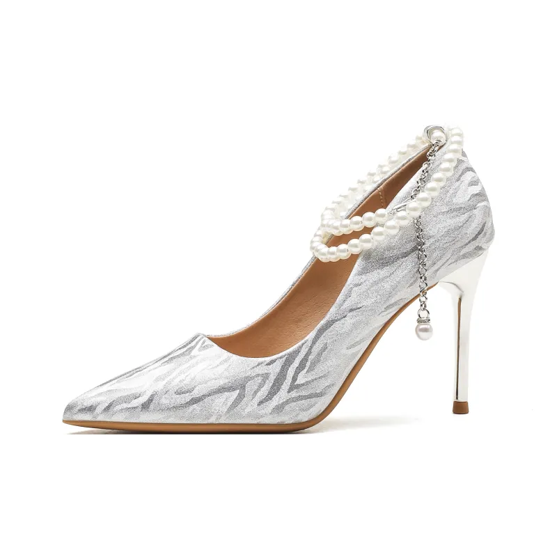KATHRYN WILSON Slim Heel High Heels Women's Silver-15