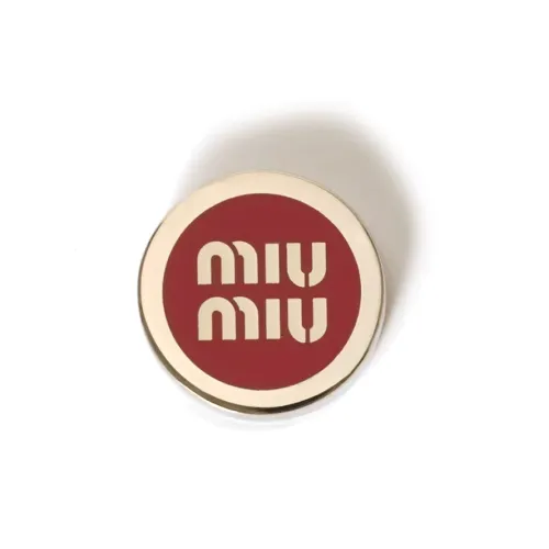 MIU MIU Brass, Metal, Enamel Brooches Women's Gold