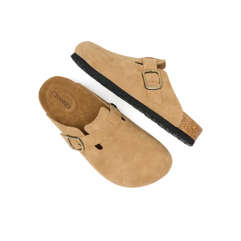 C°BANNER Cork Sole Wrap toe Slippers Unisex Yellow-4