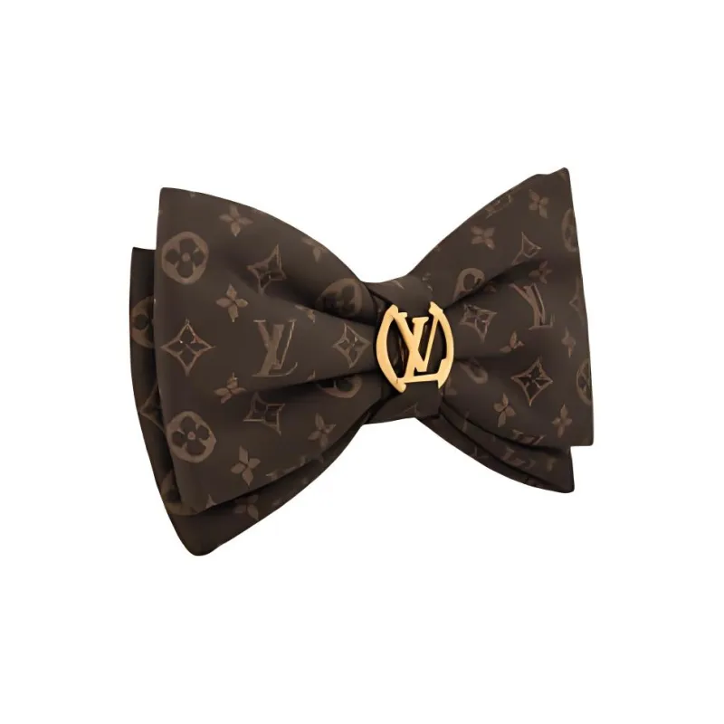 LOUIS VUITTON Canvas, Coated Canvas, Stainless Steel, Metal Parts, Metal Hair Clips Women's Brown-1
