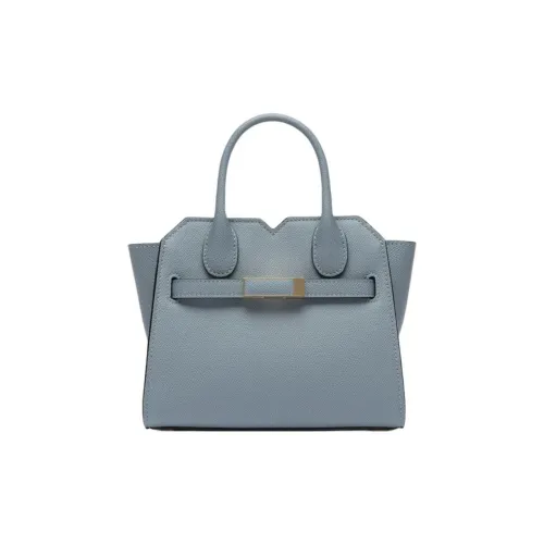 Valextra Cow Leather Shoulder Bag, Crossbody Bag, Handbag Micro Women's Niagara Blue