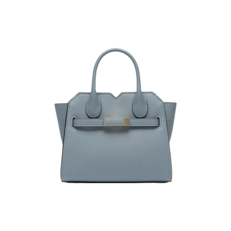 Valextra Cow Leather Shoulder Bag, Crossbody Bag, Handbag Micro Women's Niagara Blue-0