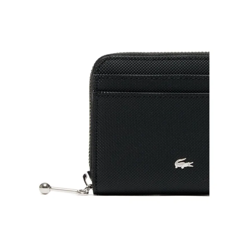 LACOSTE Synthetic Leather Wallet Trumpets Women's Black-4