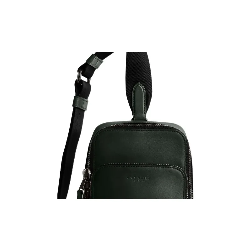 COACH Gotham Glove Tanned Leather Sling Bag Fanny Pack Shoulder Bag Crossbody Bag Mini Men's Green-3