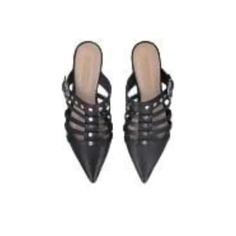 PINKO Wrap toe Slippers Women's Black-4