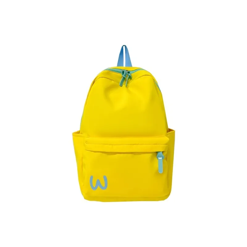 BUBM Composite Cloth Backpack Unisex Black/Yellow/Blue/Pink-9