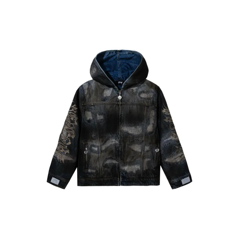 Revenge Death Note Collaboration Denim Jackets Unisex Dirty Indigo-0