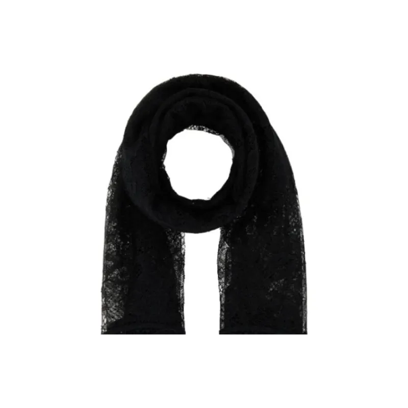 Valentino Lace Detaile Flower Embroidered Scarf-2