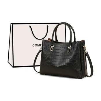 COMELY Cow Leather Handbag Shoulder Bag Crossbody Bag Regular Women's Black/Khaki