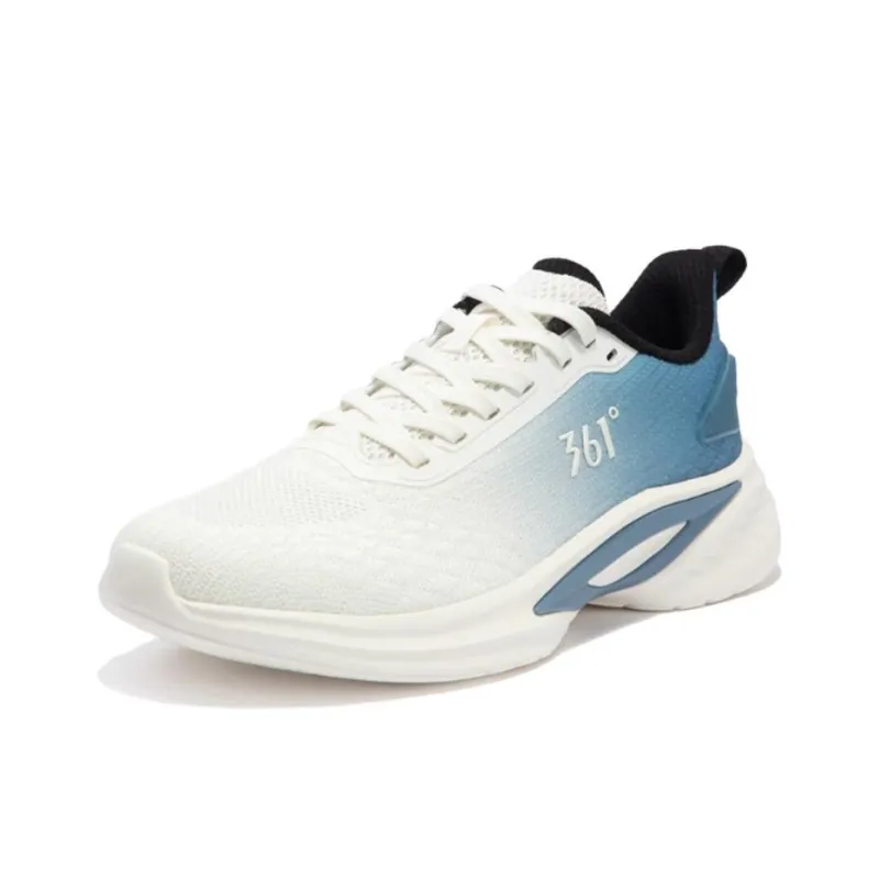 361° Cushioning Anti-Slip And Wear-Resistant Low-Top Running Shoes Men's White Blue-1