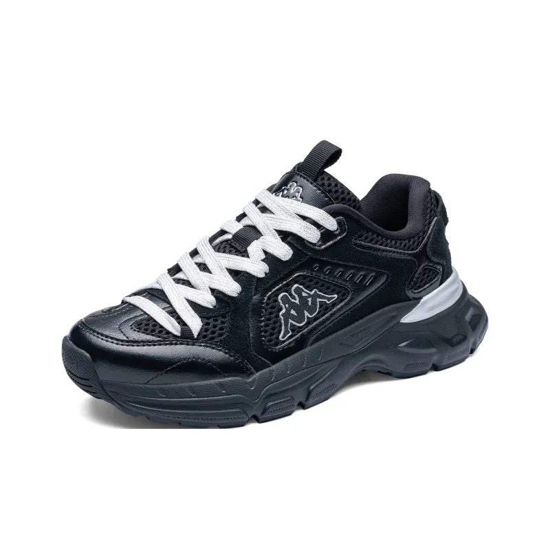 Kappa O.2000 Anti Slip Wear Resistant Low Top Running Shoes Women's Black Silver-2