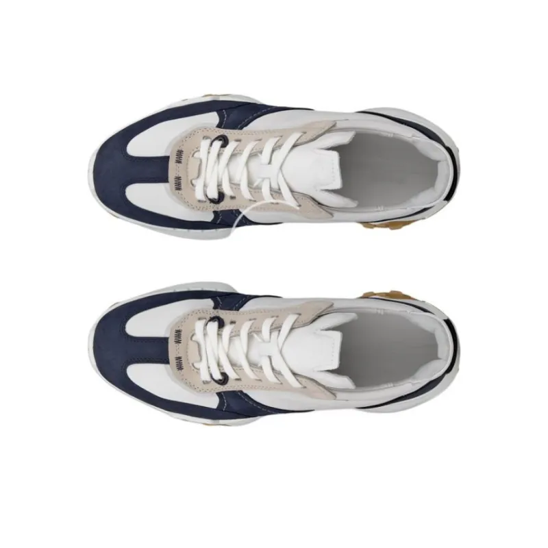 Ecco RETRO SNEAKER Low Top Casual Shoes Men's White Blue-3