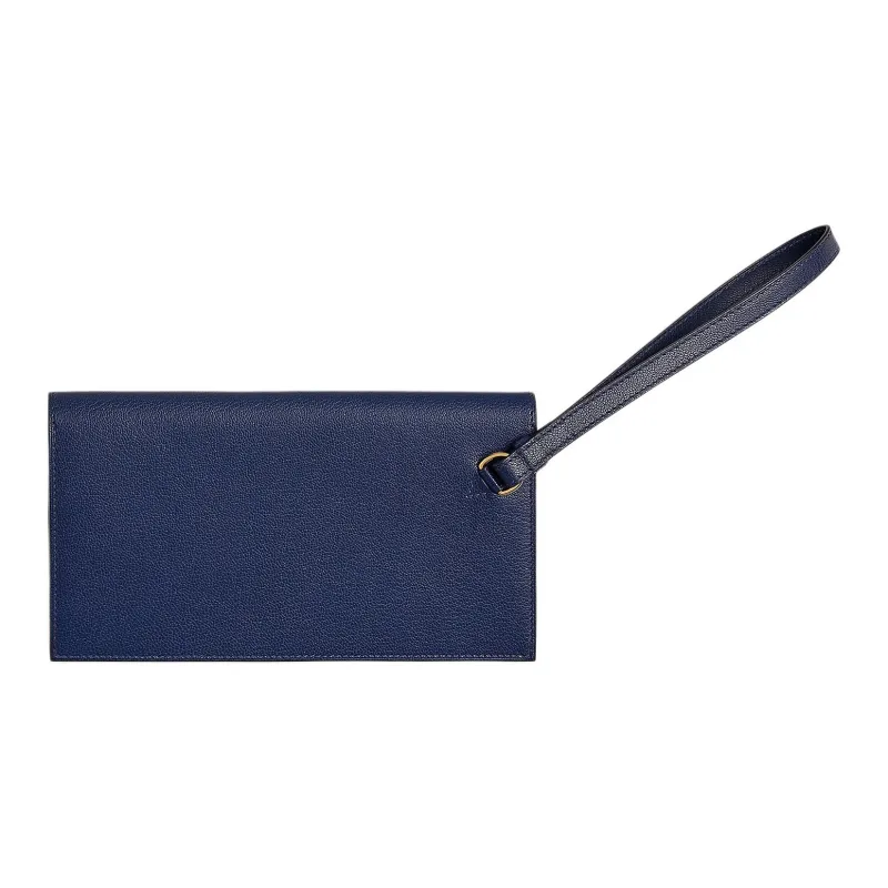 HERMES Kelly Pocket Chamkila Goat Skin Wallet Women's 73 Bleu Saphir Sapphire Blue-2