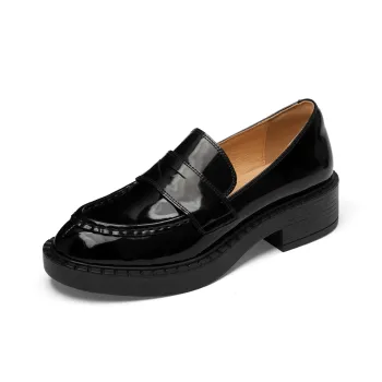 Su Yanjiao Loafers 4.5CM Women's Black
