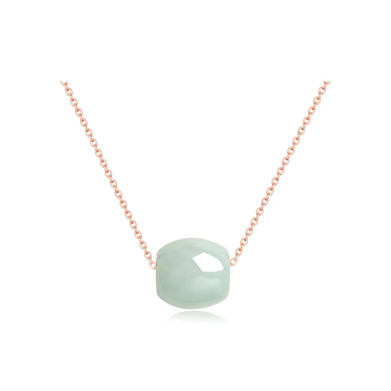 Lao Feng Xiang Bean Type Jadeite Necklaces Women's-0