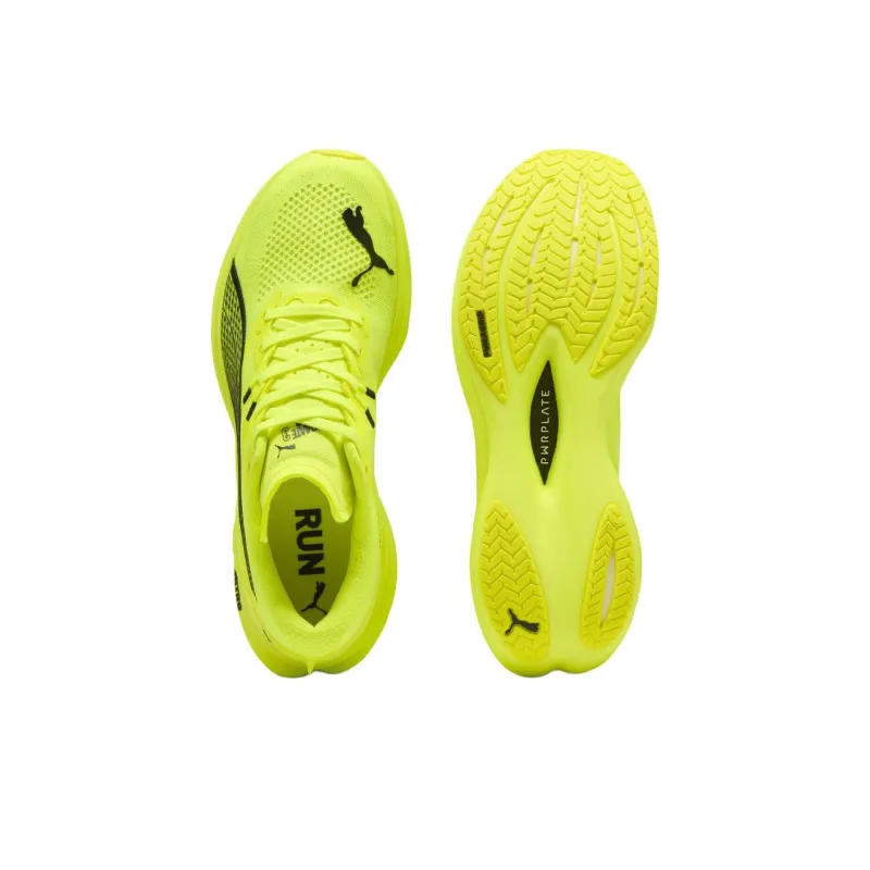 PUMA Deviate NITRO 3 Slip Resistant Breathable Low Top Running Shoes Men's Yellow-3