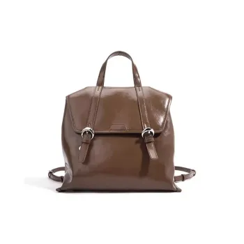 ROBERTA DI CAMERINO Cow Leather Backpack Women's Mocha/Gentleman Black