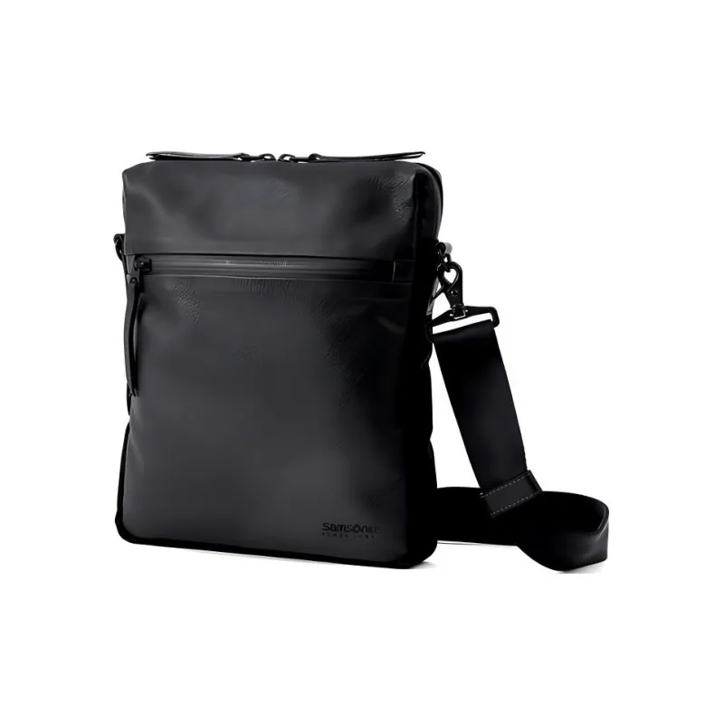 SAMSONITE Cow Leather Crossbody Bag Shoulder Bag Small Size Unisex Black-1