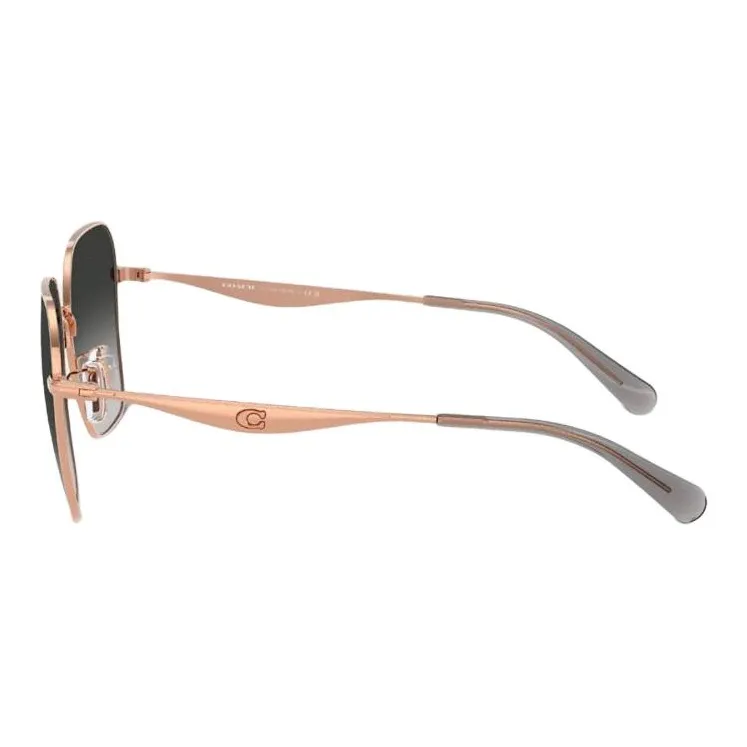 COACH Resin Metal Irregular Shape Sunglasses Unisex Rose Gold-2