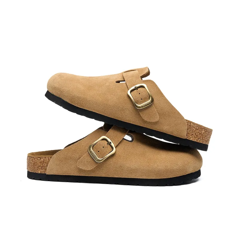 C°BANNER Cork Sole Wrap toe Slippers Unisex Yellow-3